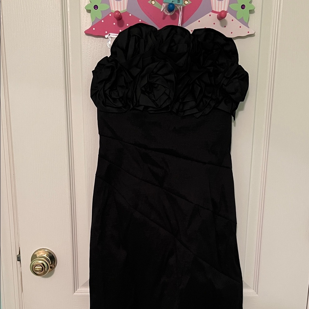 Forever 21 Black Strapless Rosette Cocktail Dress